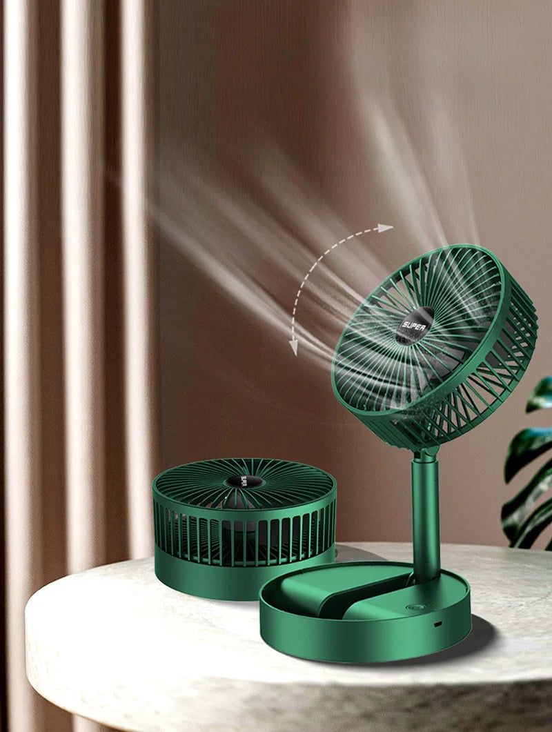 Foldable Table Fan USB Rechargeable with Five Speeds – Compact and Quiet | Sansoti