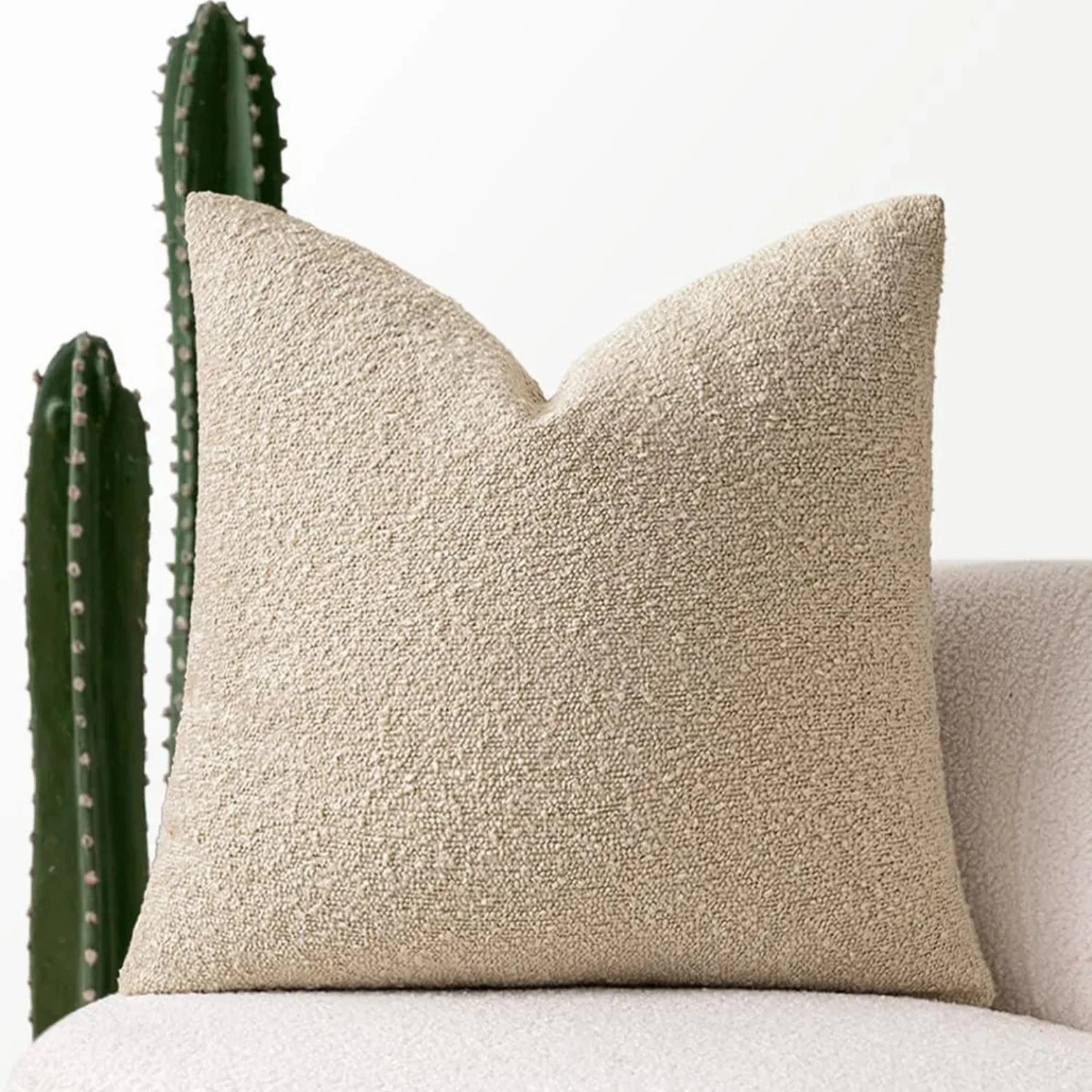 Kissenbezug Bouclé Luxus 45x45 Weiches Minimalistisches Design | Restfield