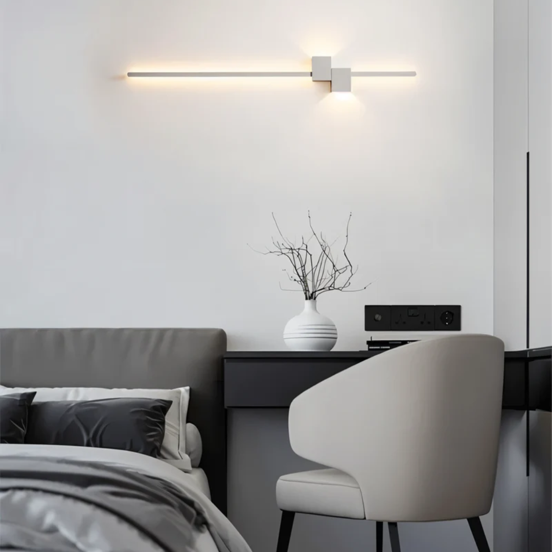 Applique Murale LED Moderne Aluminium 62cm Blanc Chaud Noir Blanc Or | Restfield
