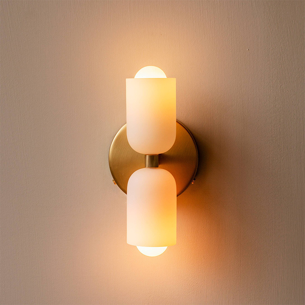 Wall lamp with Double Acrylic Shades – Stylish Up & Down Lighting for Hallway Bedroom Living Room Corridor | Sansoti