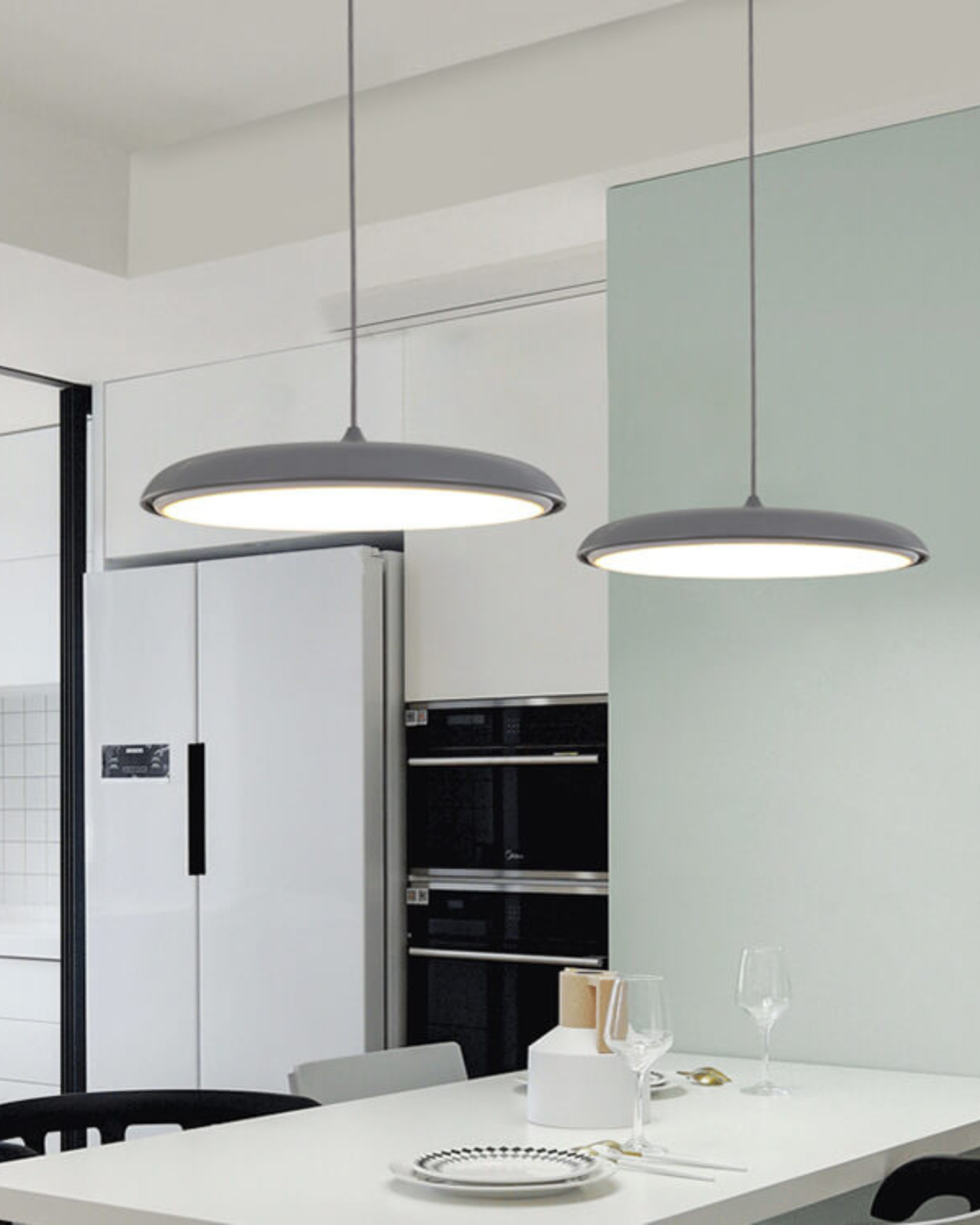 Ronde Hanglamp met Zachte Lichtverspreiding Zwart Grijs Groen Roze Wit Oranje ø25cm ø40cm Modern Scandinavisch Design voor Eetkamer Woonkamer Werkplek | Sansoti