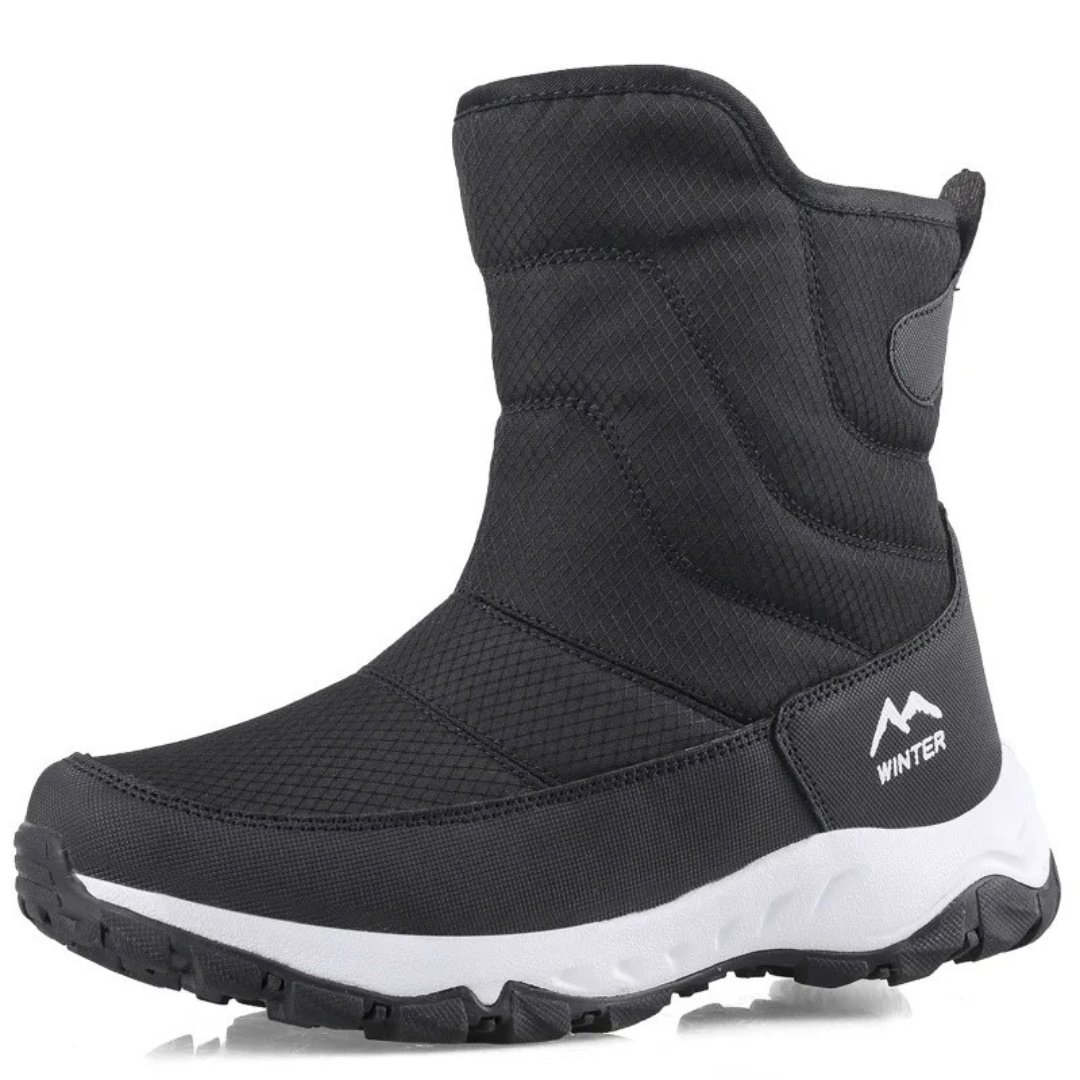 Waterdichte Dameslaarzen Warm Gevoerd Plush Winter Snowboots Antislip Zool Enkellaars Ritssluiting Winterschoenen | Sansoti