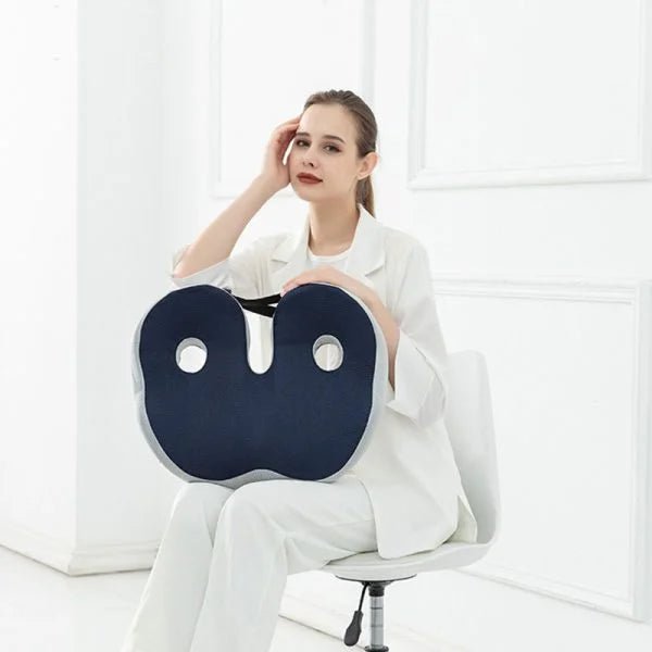 Coussin d’assise ergonomique en mousse à mémoire de forme avec sangles réglables pour le bureau, la voiture, le gaming et la maison - confort optimal | Sansoti