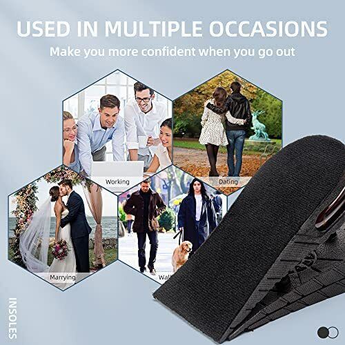 Schuherhöhungen mit 9 cm zusätzlicher Länge, unsichtbar, bequem, unisex, für den täglichen Gebrauch und besondere Anlässe | Sansoti