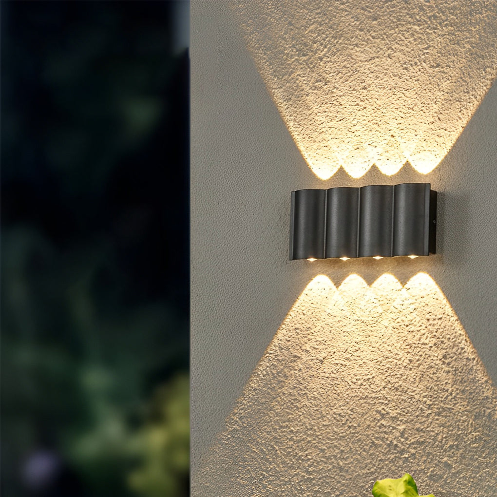 Moderne Buitenwandlamp Aluminium LED Waterdicht IP65 Zwart Sfeerlicht Tuinverlichting Gevelverlichting | Sansoti