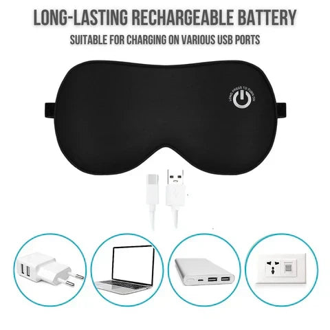 Heated Eye Mask Wireless with 3 Heat Settings USB Rechargeable for Relaxation at Home or on the Go | Sansoti