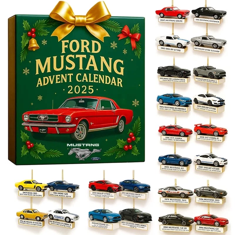 Adventskalender Muscle-Car 24 Überraschungen Miniaturensammlung für Autoenthusiasten Weihnachtsdekoration Geschenk 2025 | Sansoti