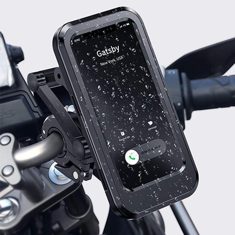 Waterdichte Telefoonhouder voor Fiets met 15W Draadloze Powerbank Zwart | Sansoti