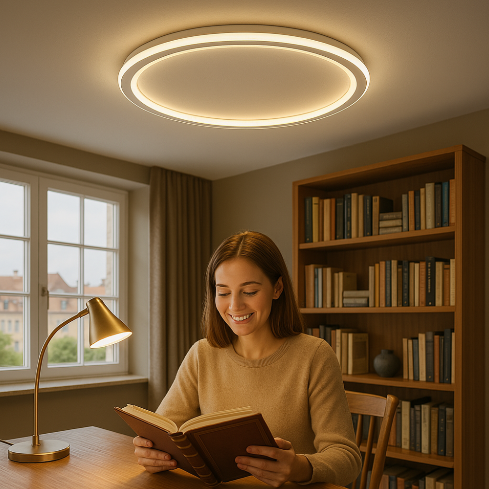 Dimbare LED Plafondlamp Rond Warm Wit 3000K Aluminium Acryl Woonkamer Eetkamer Gang Modern Minimalistisch Design | Sansoti