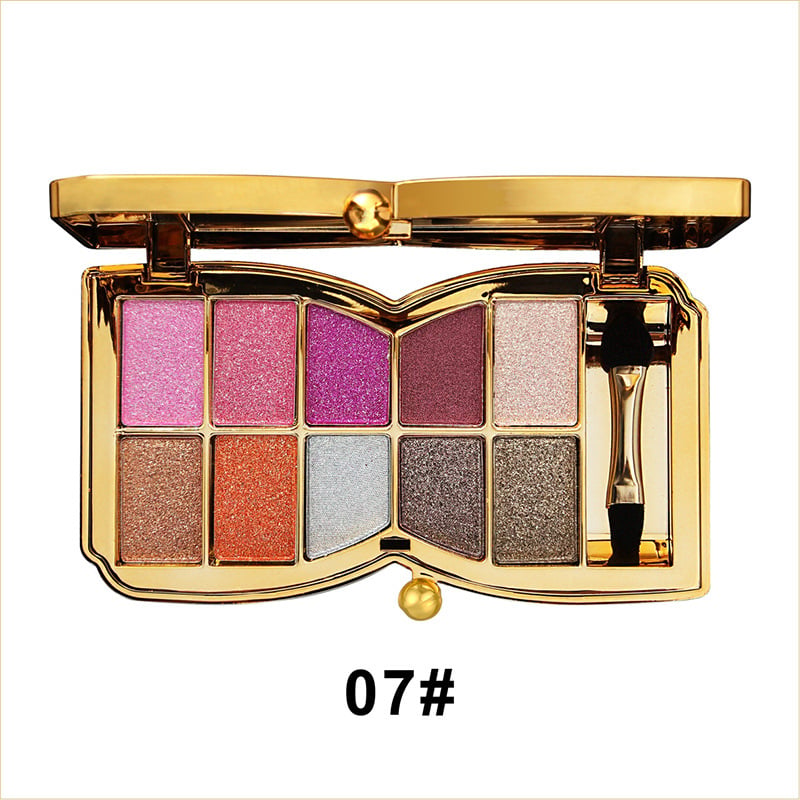 10-Kleurige Glitteroogschaduw Palet – Hoogglans Shimmer Poeder Make-up voor Glamoureuze Oogmake-up – Intense Pigmentatie | Sansoti