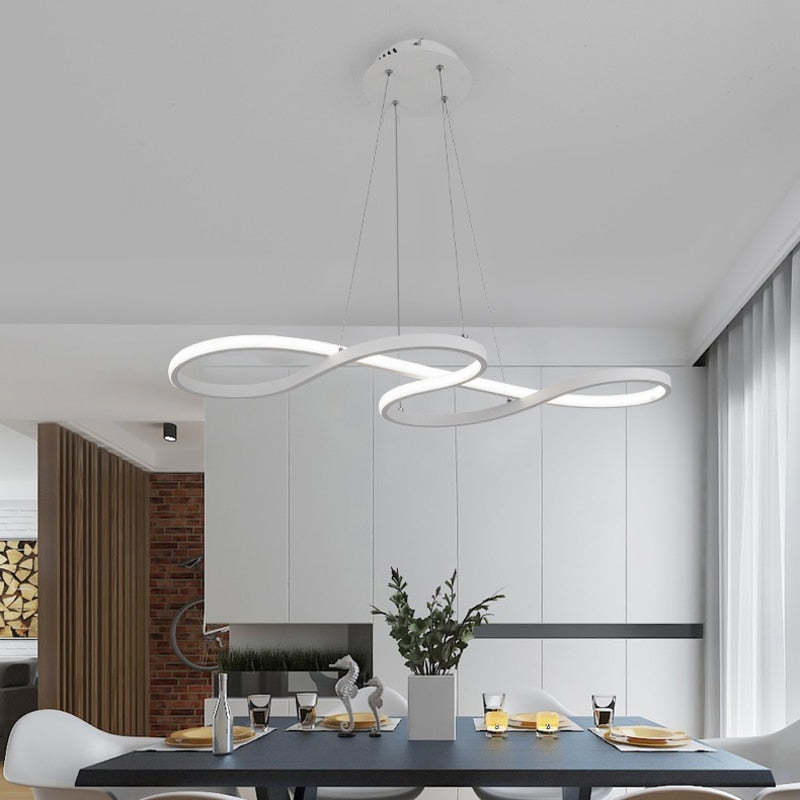 Musical Note Pendant Light Black Gold Design LED Adjustable Dining Room Living Room Modern Fixture Ambient Lighting Interior | Sansoti