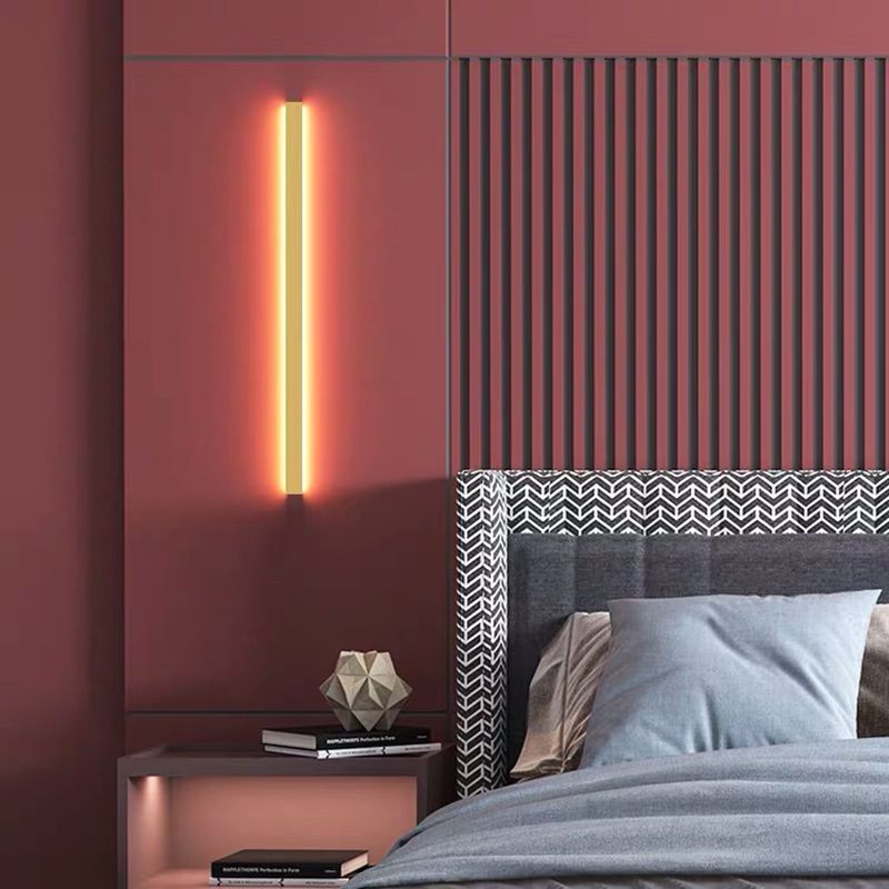 Minimalist Wall Light Metal Acrylic LED Bedroom Living Room 60-120cm Warm Cool Neutral White Linear Design | Sansoti