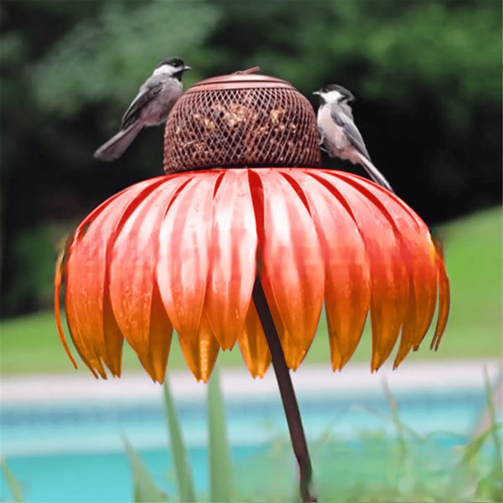 Decoratieve Vogelvoeder voor de Tuin – Metalen Vogelvoerhouder op Steker voor Buiten | Sansoti