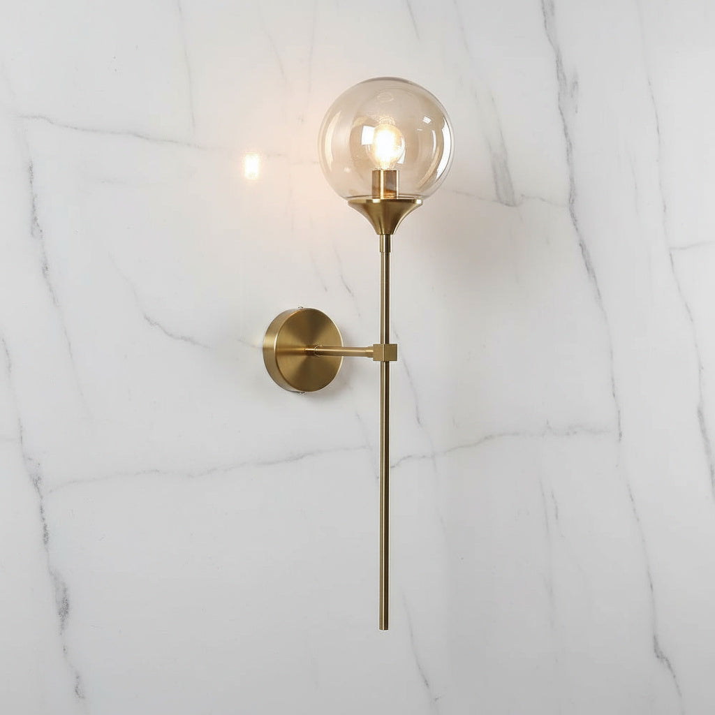 Moderne Wandlamp met Glazen Kap – Chroom of Gouden Afwerking – Scandinavische Stijl | Sansoti