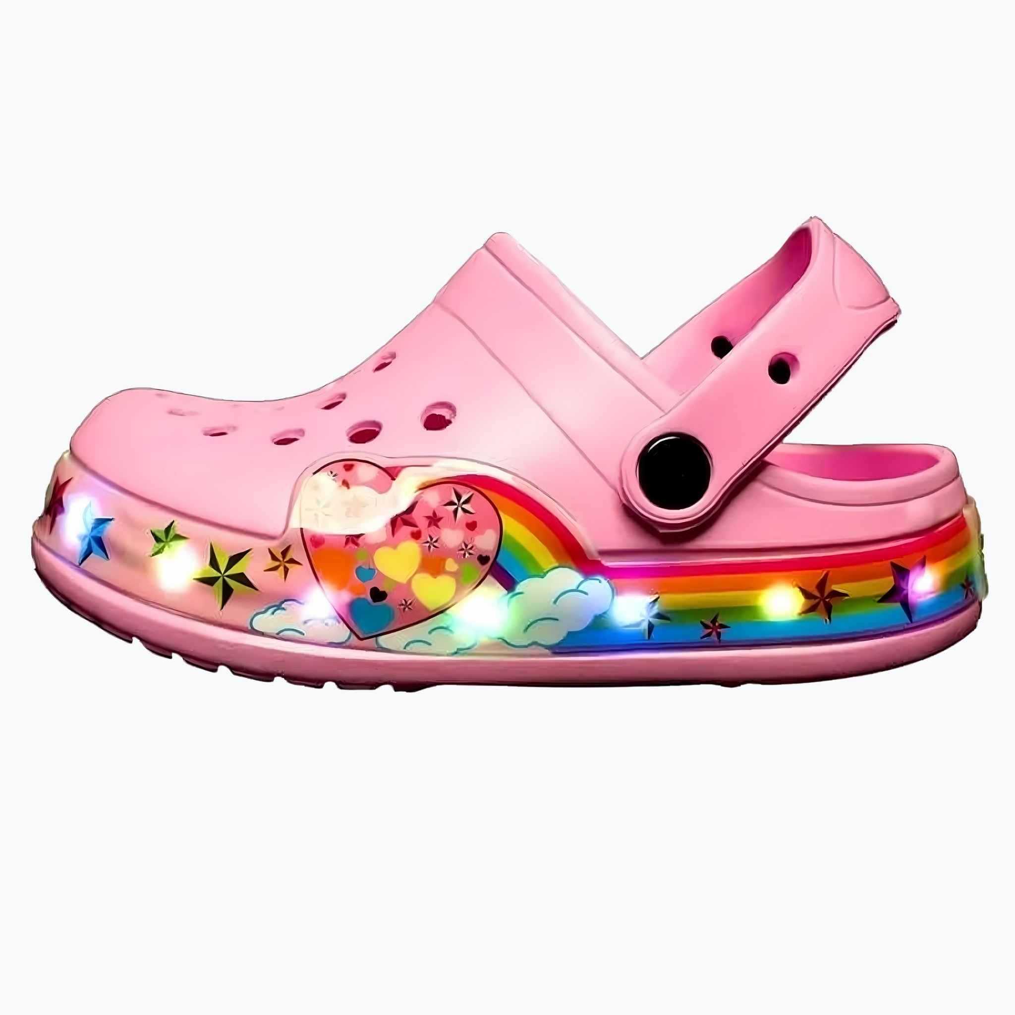 Verlichte Clogs voor Kinderen – Kleurrijke Instapschoenen met LED-Lichtjes – Ademend en Comfortabel voor Binnen en Buiten – Verstelbare Riempjes – Maat 24-33 | Sansoti