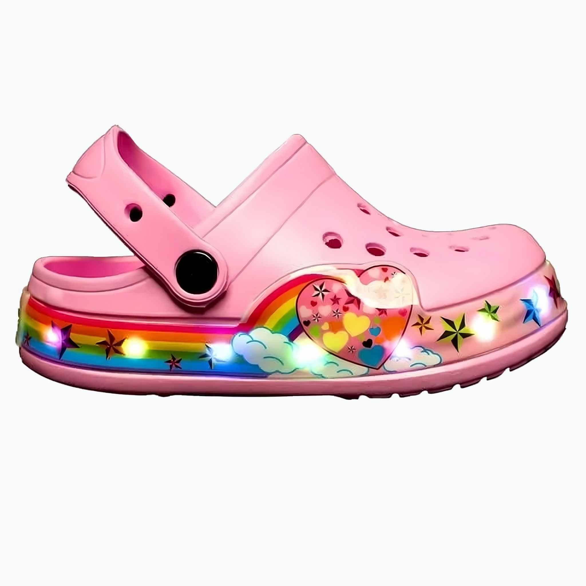Verlichte Clogs voor Kinderen – Kleurrijke Instapschoenen met LED-Lichtjes – Ademend en Comfortabel voor Binnen en Buiten – Verstelbare Riempjes – Maat 24-33 | Sansoti