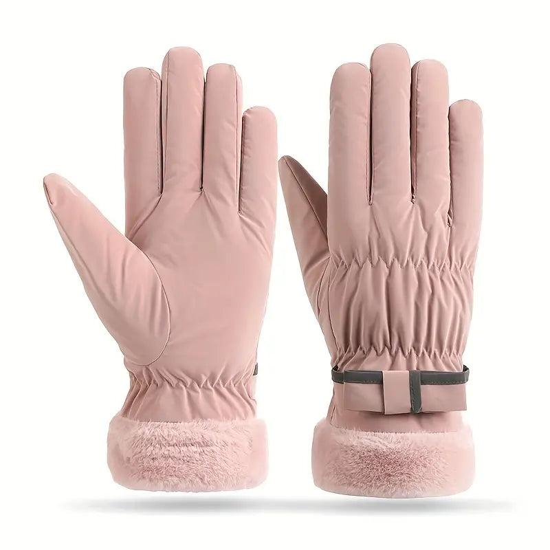 Gebreide Handschoenen met Strik Dames Touchscreen Winterhandschoenen Warme Skihandschoenen Fietshandschoenen | Sansoti
