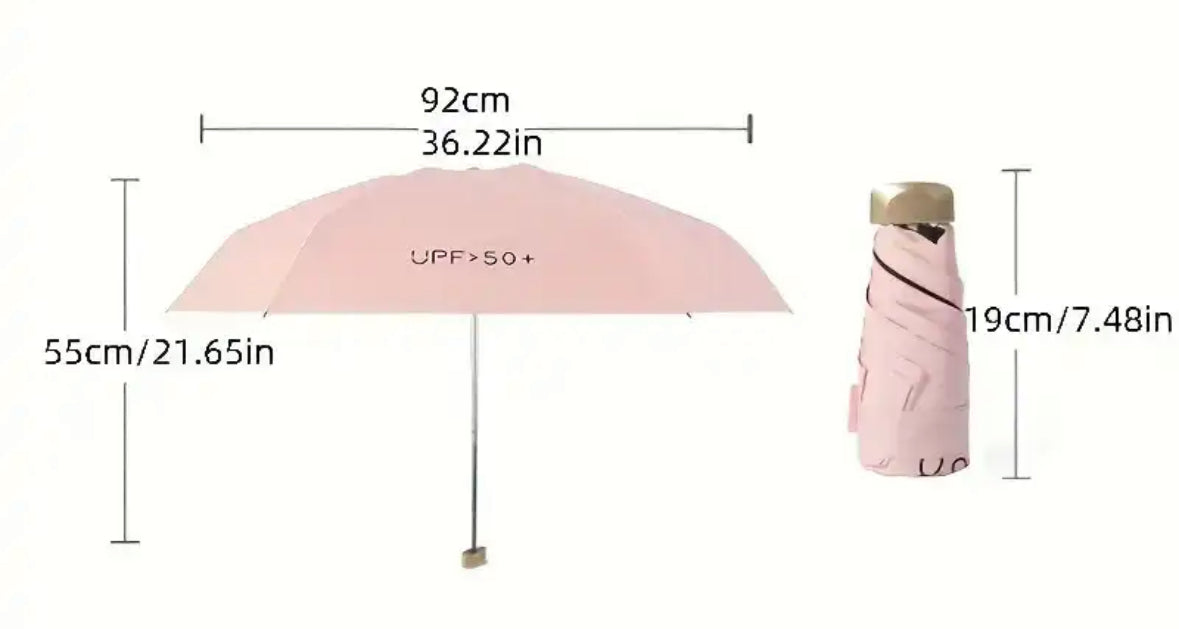 Parapluie de pluie miniature avec protection UV, compact, pliable, coupe-vent, pour l’été et les voyages | Sansoti