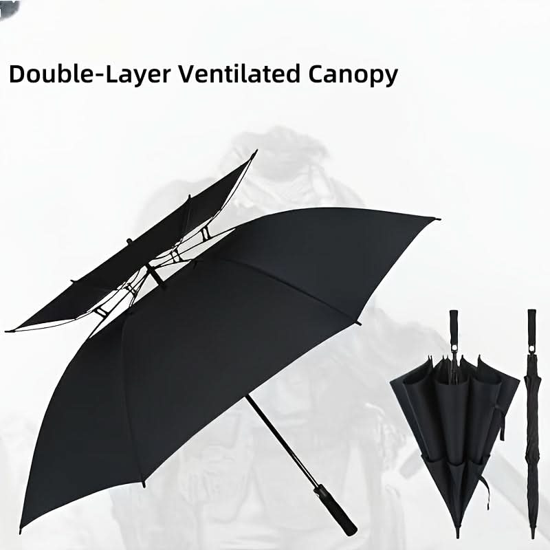 Extra-Large Automatic Umbrella with Vented Double Canopy, Wind-Resistant, for Golf, Walking, and Events | Sansoti