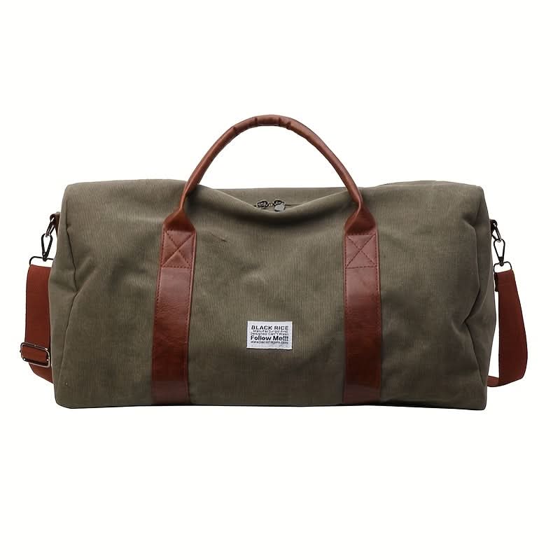Vintage-Canvas-Wochenendtasche mit geräumigen Fächern für Reisen, Fitnessstudio und Sport, lässiger Retro-Stil, Reisetasche, Schultertasche | Sansoti