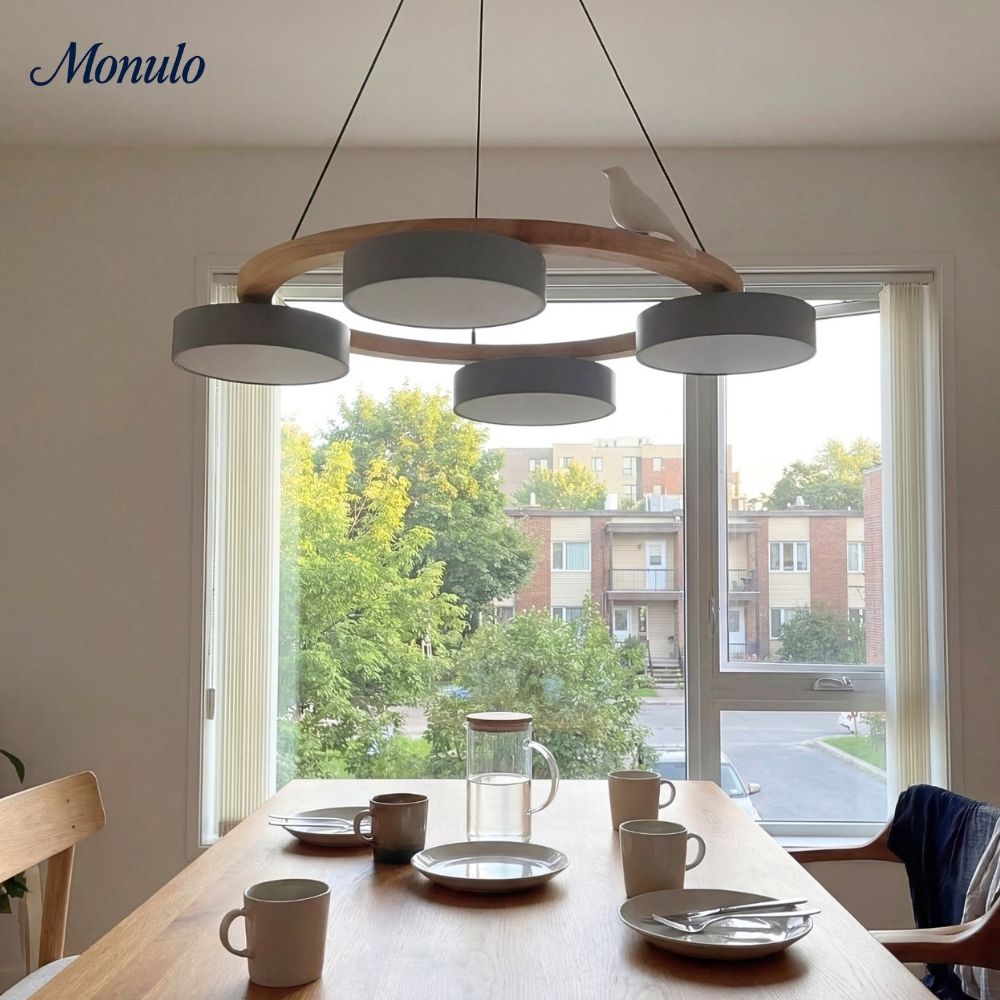 Decoratieve Vogelkroonluchter met Gekleurde Cirkels voor Eetkamer en Woonkamer | Sansoti