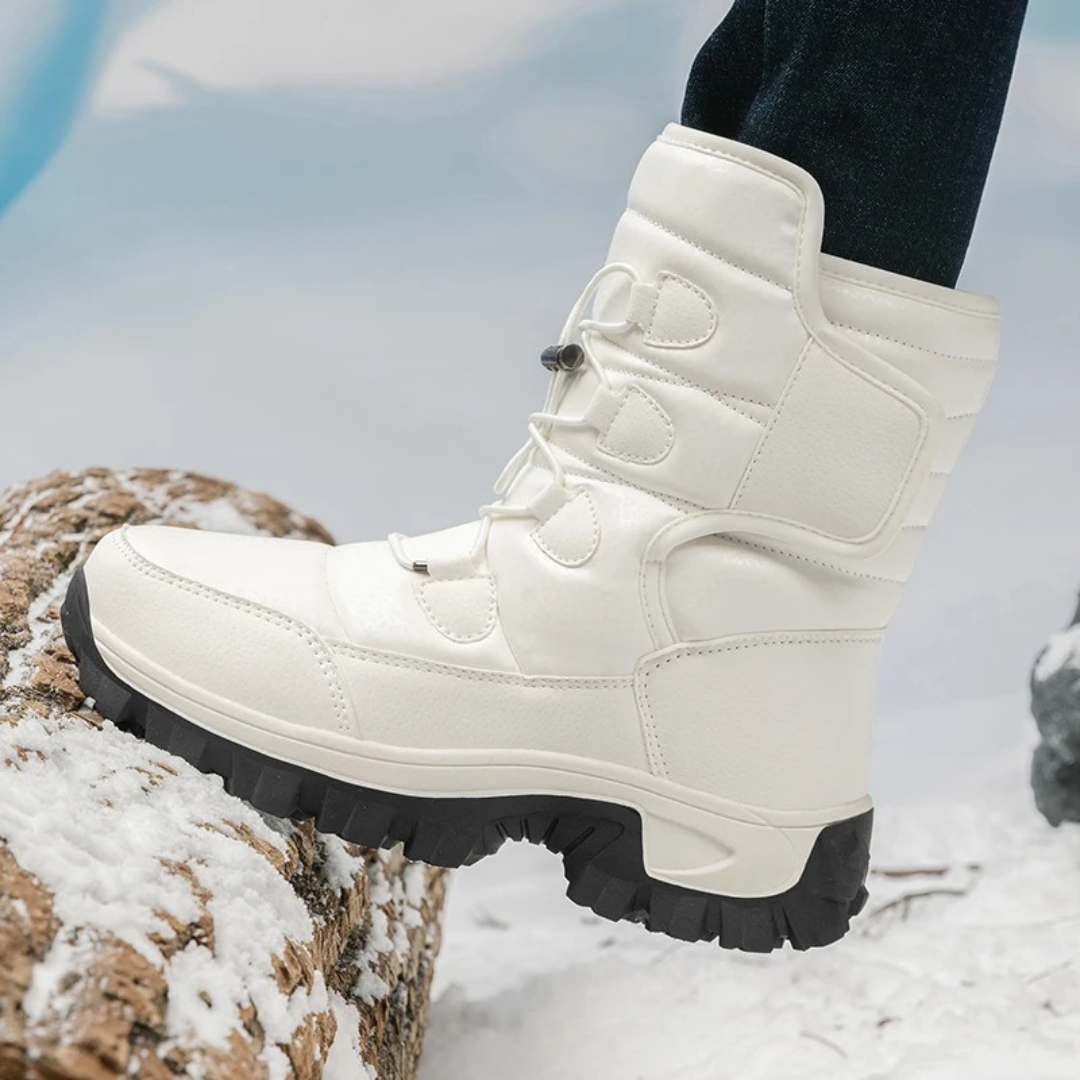 Wasserdichte Damen-Winterstiefel mit warmer Fütterung, Klettverschluss, rutschfester Sohle, knöchelhoch, Snowboots und Outdoorschuhe | Sansoti