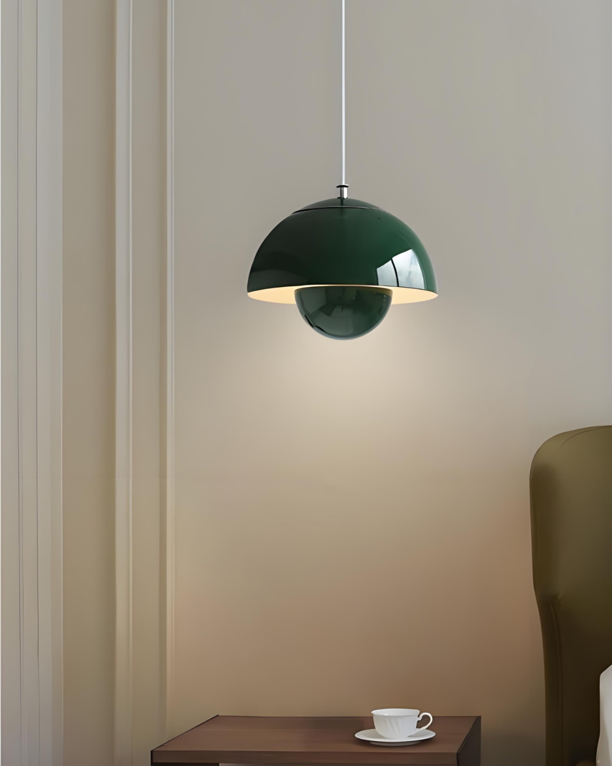 Minimalistische Hanglamp Wit Rond Design Scandinavisch Interieur Eetkamer Slaapkamer Woonkamer Sfeerverlichting | Sansoti