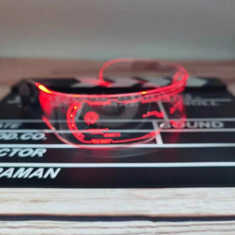 LED-Visierbrille mit beleuchtetem Cyberpunk-Look für Partys, Festivals und Halloween - futuristisches Design für Cosplay | Sansoti