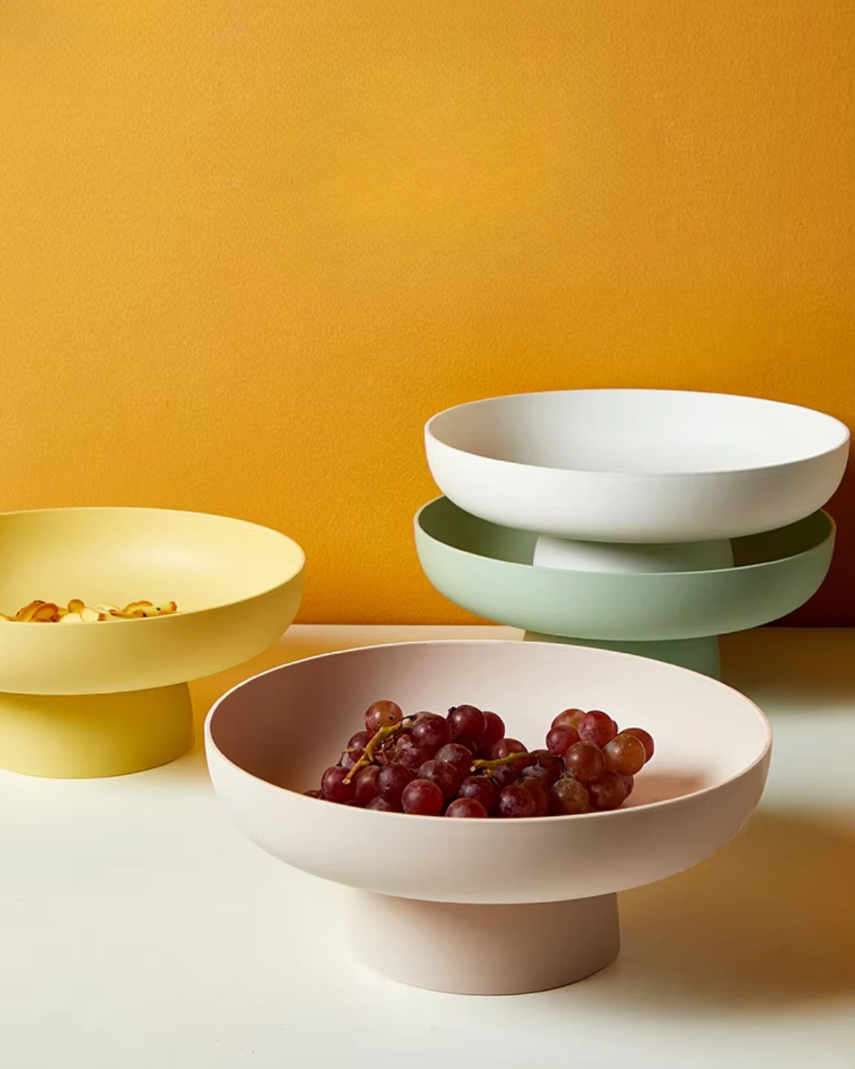 Vintage Serveerkom Retro Stijl Pastelkleuren Keramiek Grote Schaal Salade Ontbijt Scandinavisch Interieur Tafelaccessoire | Sansoti