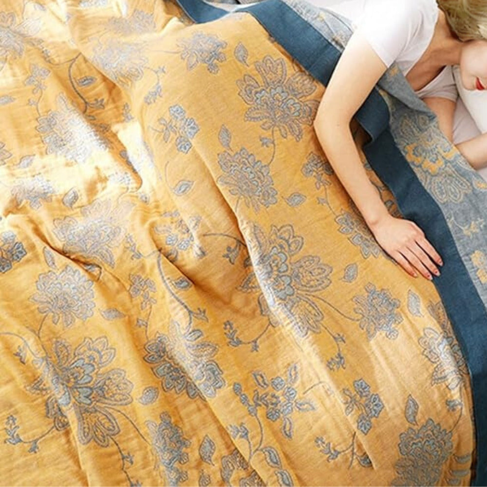 Jacquard Bloemendeken All-Season Ademend Licht Plaid Bedhoes Woonkamer Slaapkamer Decoratief Comfort | Sansoti