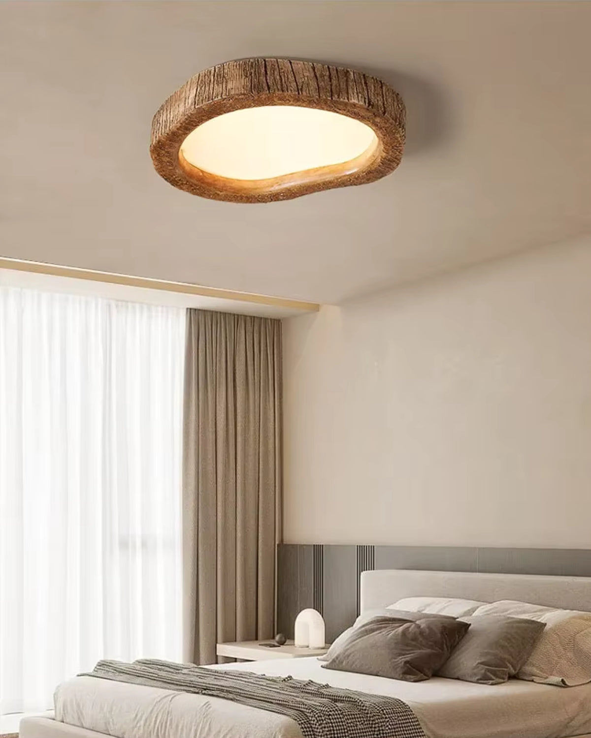 Moderne Holzdeckenleuchte mit warmer LED-Beleuchtung und minimalistischem Design | Restfield