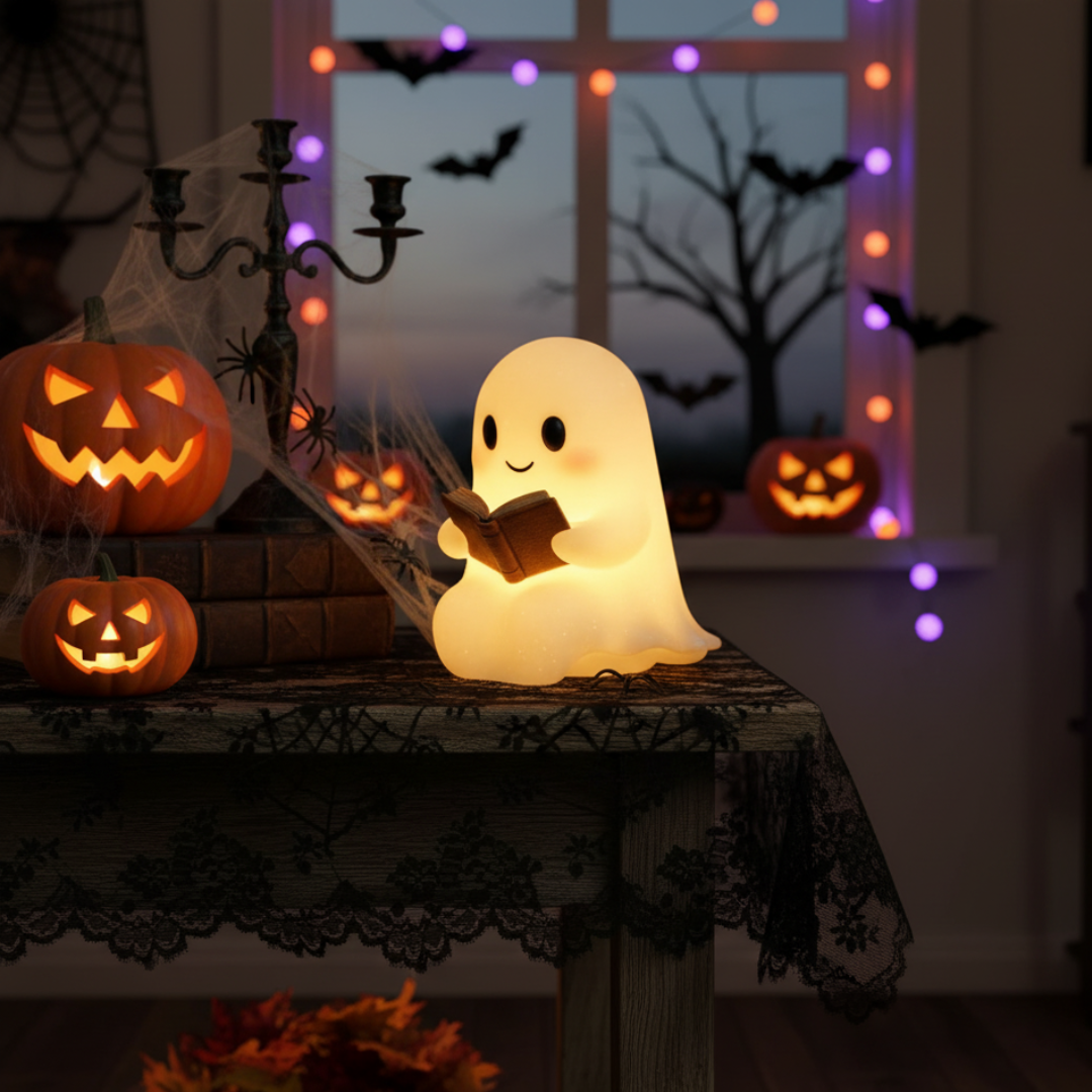Spookjes Nachtlampje Handgemaakt Keramiek Warm Wit LED Sfeerverlichting Slaapkamer Cadeau | Sansoti