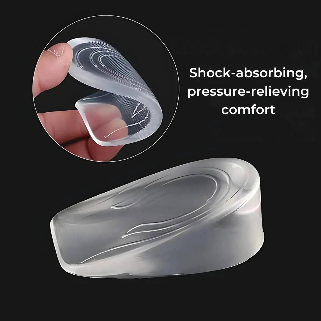 Silicone Gel Heel Cushions for Height Increase and Pain Relief – Anatomical Comfort | Sansoti