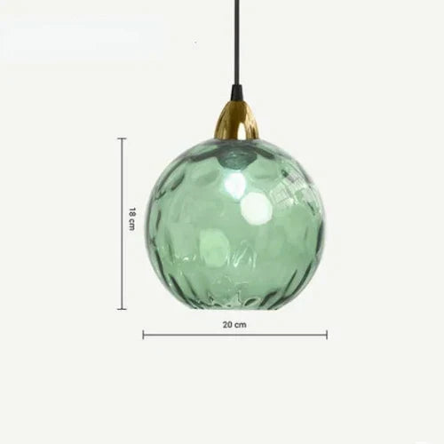 Szklana lampa wisząca w kształcie kuli z trzonkiem E27 i ciepłym światłem do salonu, jadalni i sypialni, oświetlenie nastrojowe, designerska | Sansoti
