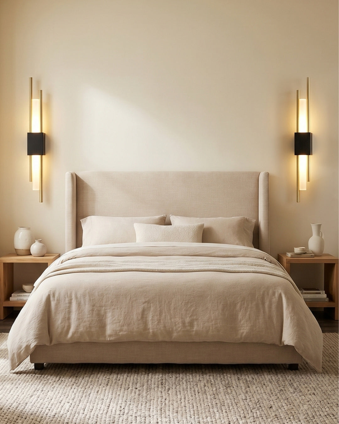 Scandinavische Minimalistische Wandlamp – Modern Verticaal Design met Gerichte LED-Verlichting – Zwart Goud | Sansoti