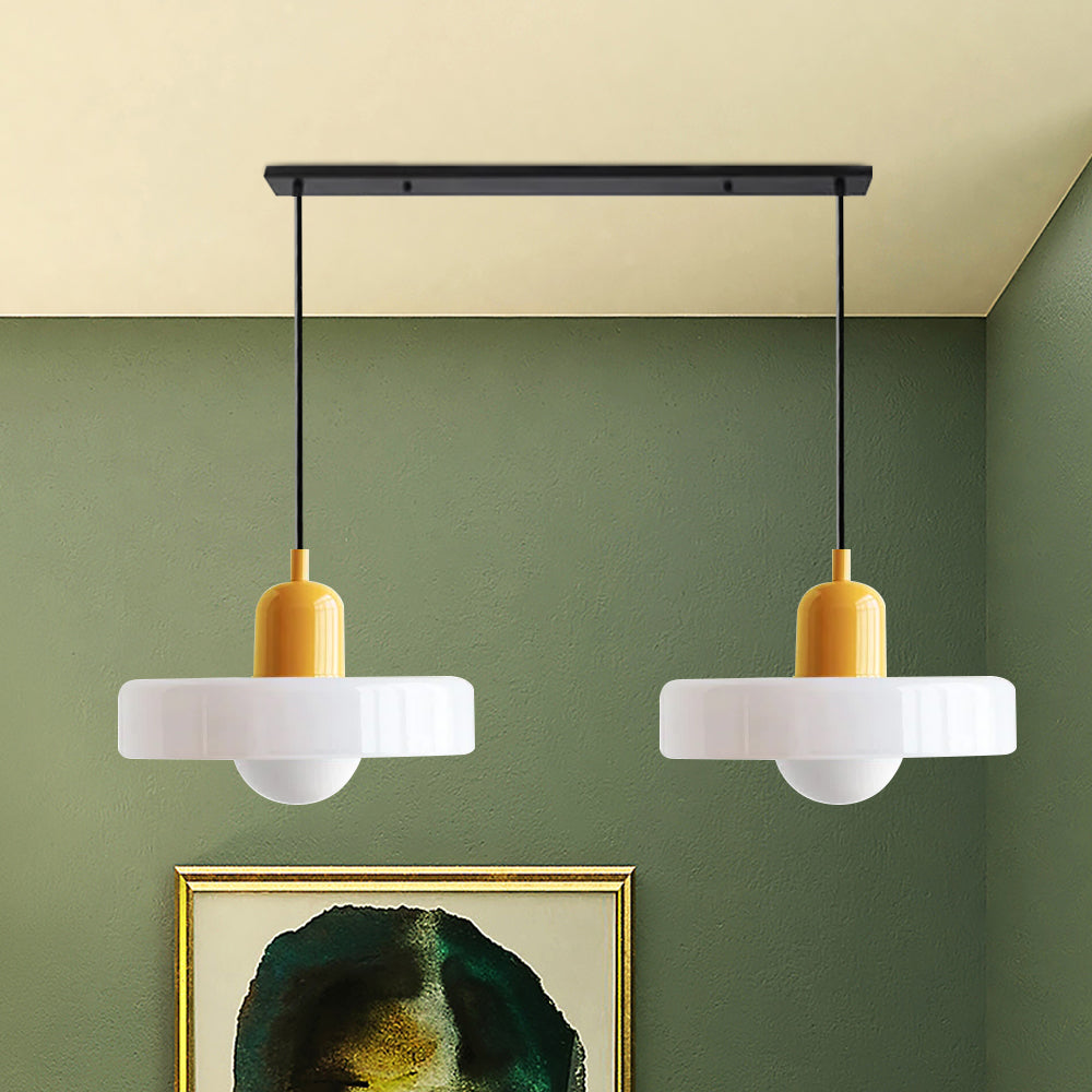 Luccon Doppelte Hängeleuchte Glas G9 35 cm Modern Esstisch Wohnzimmer Design Beleuchtung | Restfield