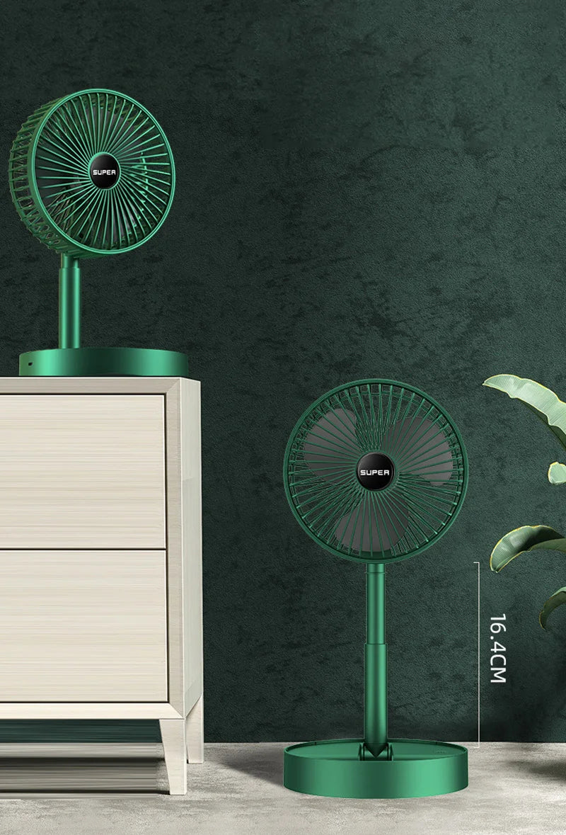 Foldable Table Fan USB Rechargeable with Five Speeds – Compact and Quiet | Sansoti