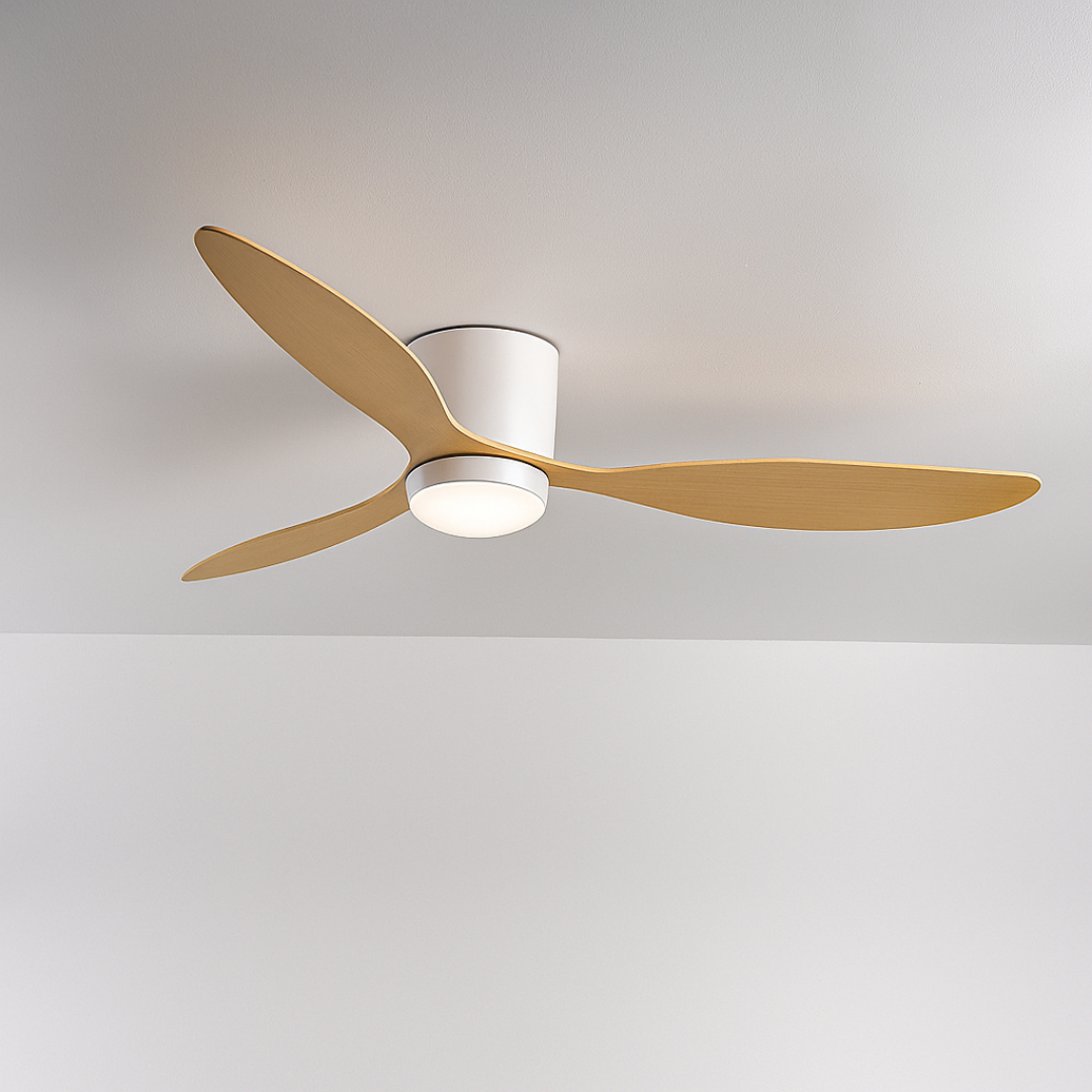 Ventilateur de plafond avec éclairage et télécommande, diamètre 106 cm, lampe LED, pour salon | Sansoti