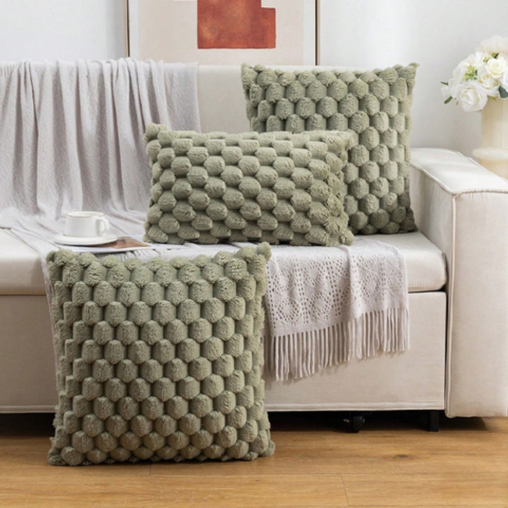 Kussenhoes 3D textuur katoen polyester roze sierkussen bank slaapkamer decoratief zacht hoes kussen vierkant rechthoek | Sansoti