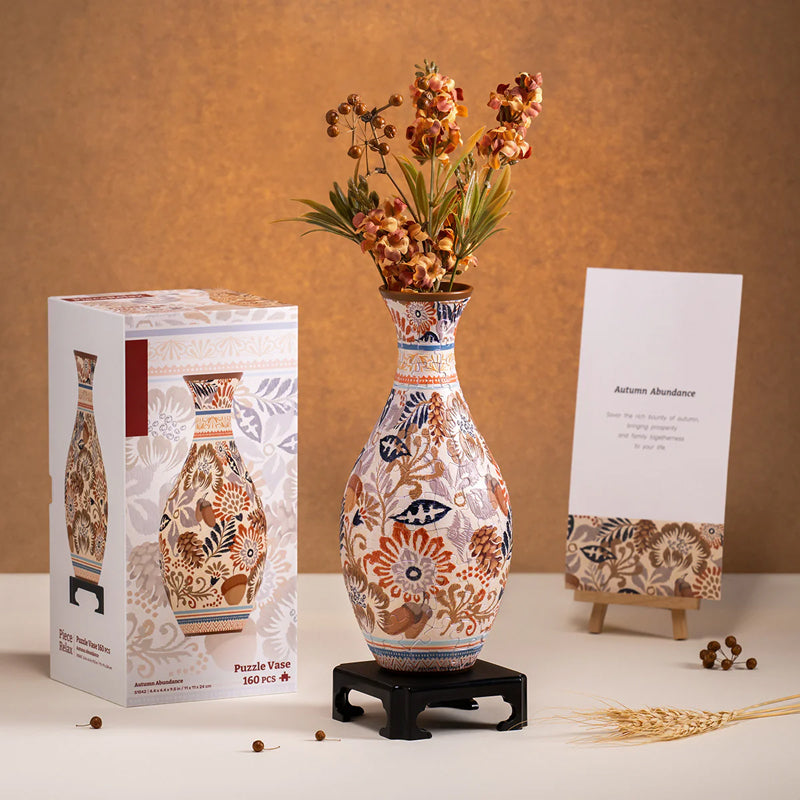 3D Puzzelvaas Zelfbouw – Creatief Decoratiestuk met 160 Puzzelstukjes – Unieke Vaas voor Bloemen – Doe-het-zelf Interieurobject – Inclusief Waterbeker en Standaard | Sansoti
