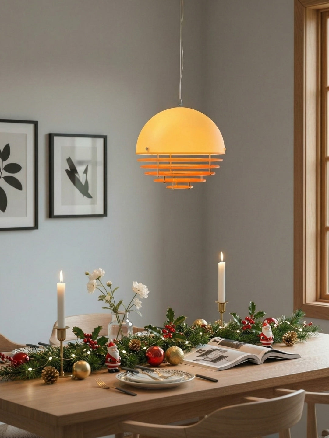 Stijlvolle Hanglamp Bauhaus Design Oranje-Wit Sfeerverlichting voor Moderne Interieurs | Sansoti