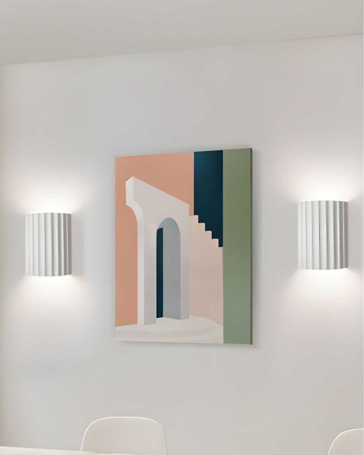 Wandlamp Ribbelstructuur Groen Met Tweezijdige Lichtbundel Voor Sfeervolle Ruimtes | Sansoti