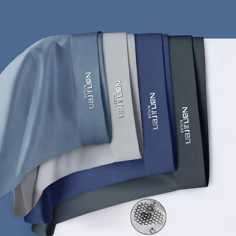 Herren-Boxershorts 4er-Pack aus Ice Silk, atmungsaktive Graphen-Unterwäsche mit elastischem Bund, komfortabel für jeden Tag | Sansoti