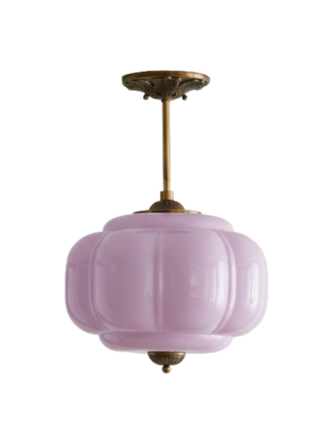 Vintage Melkglas Plafondlamp Geschulpt Rand Wit Roze Groen Blauw Helder Mat Glas Semi-Flush Hanglamp Messing Zwart Finish | Sansoti