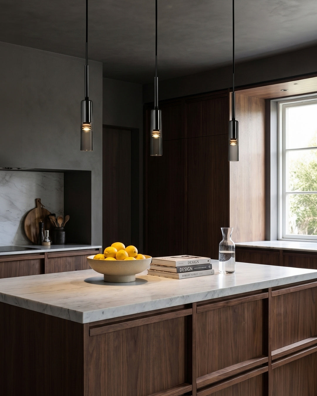 Gerookte Glazen Hanglamp met Minimalistische Metalen Structuur – Moderne Sfeerverlichting voor Eetkamer, Slaapkamer en Woonkamer | Sansoti