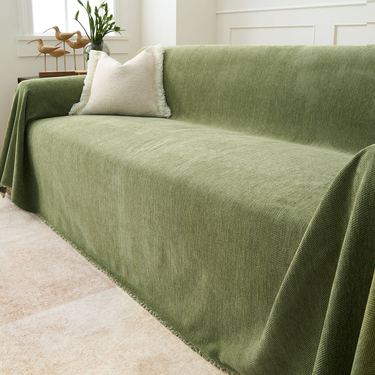 Fischgrätstruktur Sofabezug Haustierfreundlich Wasserabweisender Möbelschutz Textilgewebe Sofa Cover | Sansoti