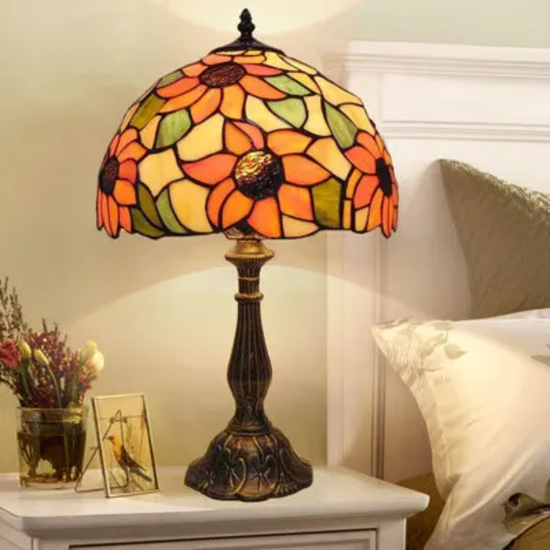 Wireless LED Table Lamp with Color-Changing Glass 37cm Mood Light Rechargeable Living Room Bedroom Office | Sansoti