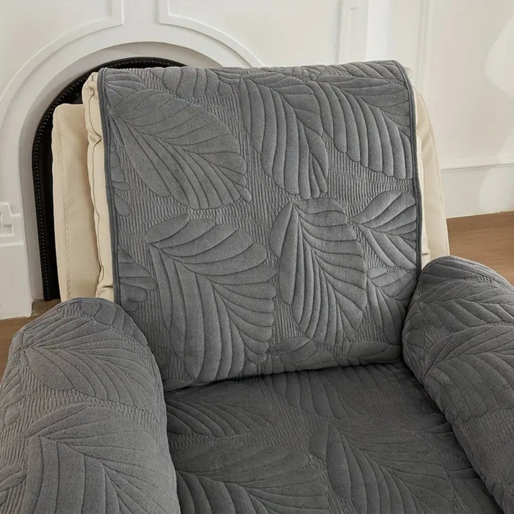 Stoelhoes voor Relaxstoel met Bladpatroon – Universele Slipcover voor Fauteuil Bescherming tegen Vlekken – Antislip Hoes met Groen Motief | Sansoti