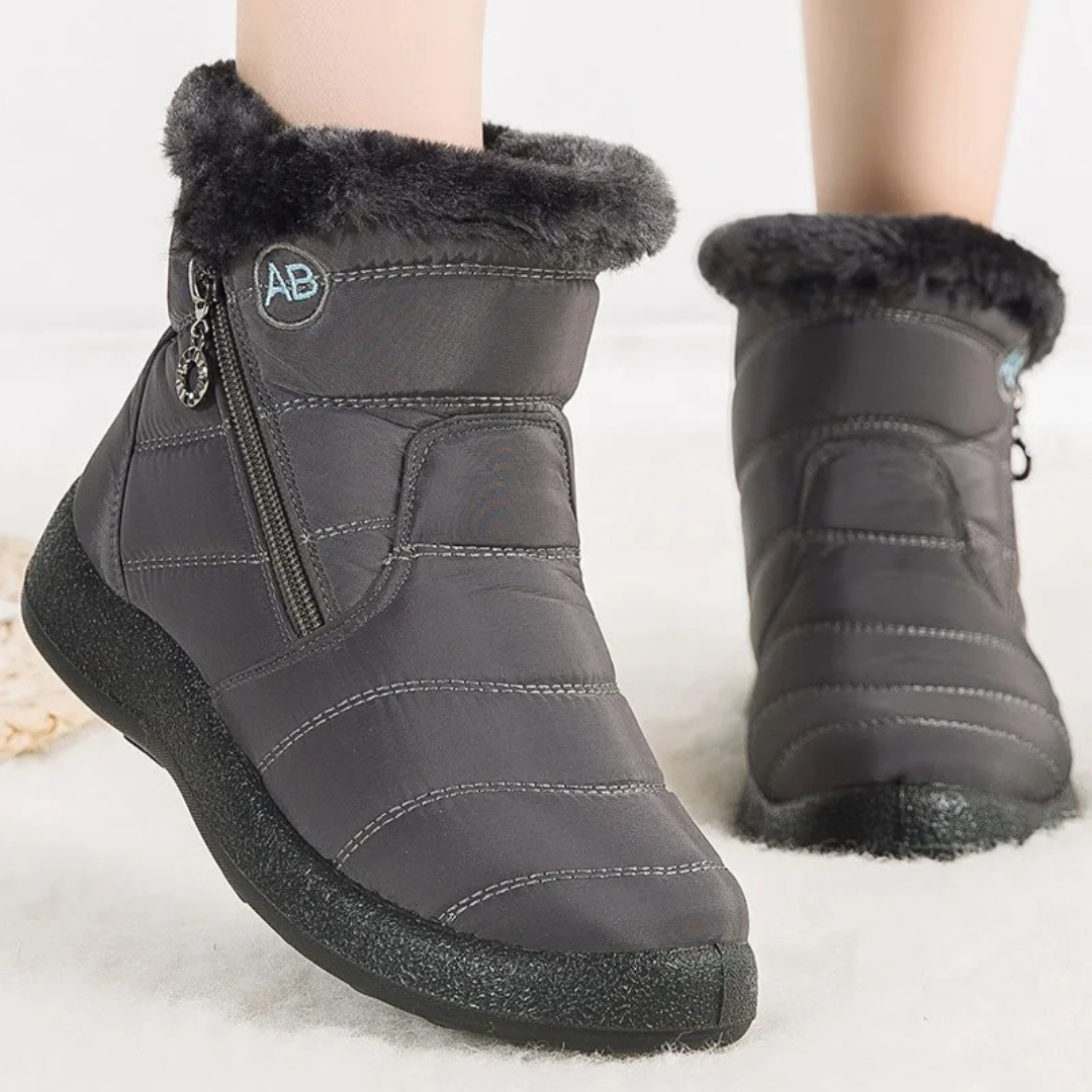 Wasserdichte Winterstiefel mit Plüschfutter und rutschfester Gummisohle für Damen, Schneestiefel, Winterschuhe, warm | Sansoti