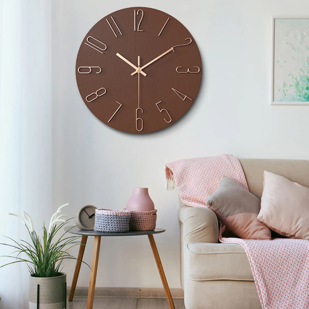Zegar ścienny kwarcowy 30 cm, cichy mechanizm, nowoczesny design do salonu i biura, minimalistyczny sposób wyświetlania czasu | Sansoti